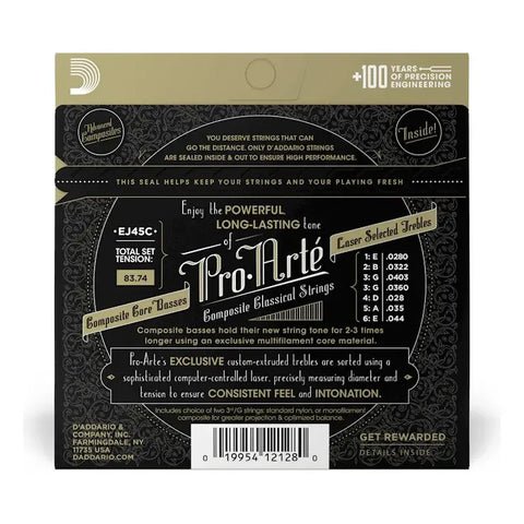 Juego De Cuerdas Para Guitarra Clásica Daddario Ej-45c