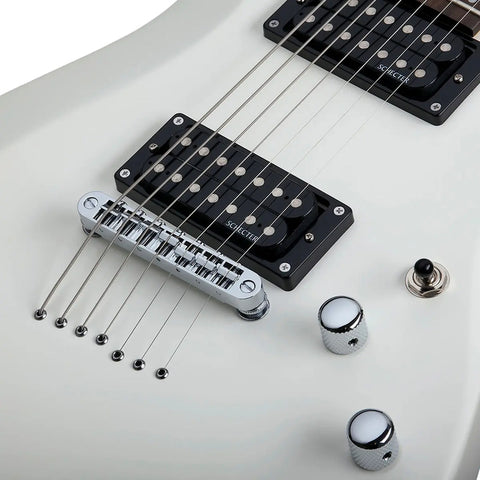 Schecter Guitarra Eléctrica C-7 Deluxe Satin White Color Blanco Palo De Rosa