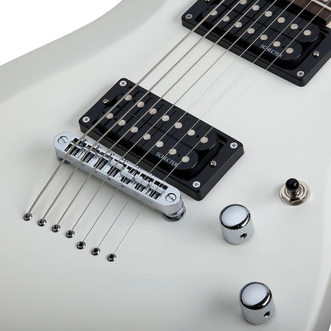 Schecter Guitarra Eléctrica C-7 Deluxe Satin White Color Blanco