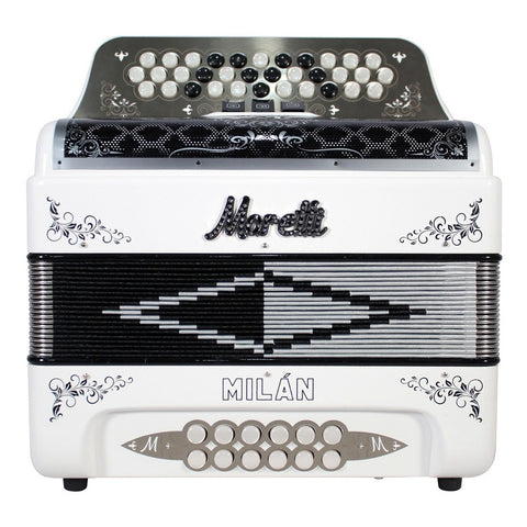 Acordeón Blanco 31 Botones Tono De Sol Moretti Milan 3s Gcf