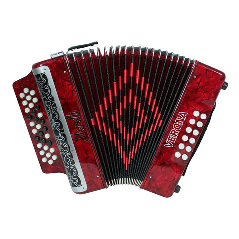 Acordeón Rojo De 31 Botones Tono De Fa Moretti Verona Fbbeb