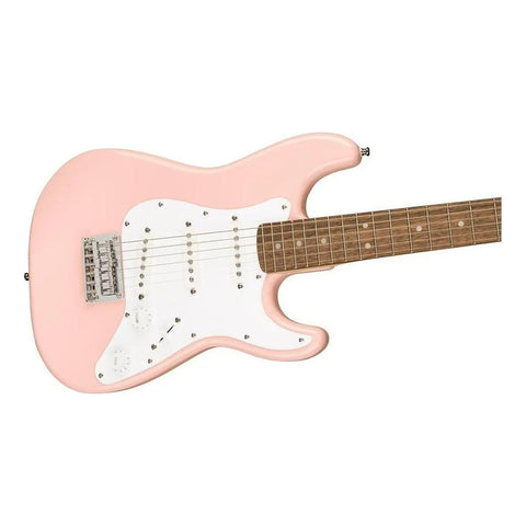 Guitarra Eléctrica Infantil Squier By Fender Mini Stratocaster De Álamo Shell Pink Brillante Diapasón De Laurel Indio Diestro Laurel De La India