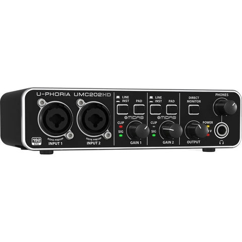 Interfaz Interfase De Audio Behringer U-phoria Umc202hd Negro