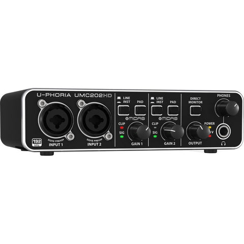 Interfaz Interfase De Audio Behringer U-phoria Umc202hd Negro