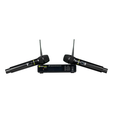 Micrófono Inalámbrico De Mano Doble Inovaudio Md-102 Color Negro
