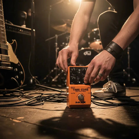 Pedal Nux Time Core Deluxe Mkii Delay Guitarra 7 Efectos Naranja