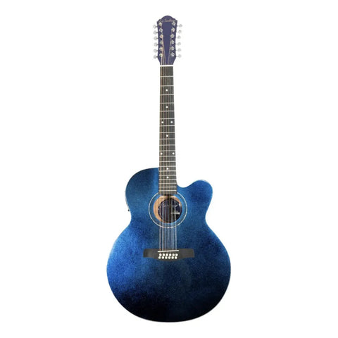 Guitarra 12 Cuerdas La Sevillana Ju-1200ceq Camaleón Azul Diestro