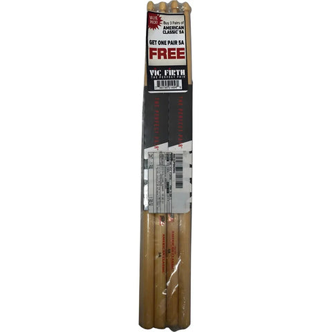 Paquete 3 Pares De Baquetas 16in Largo Vic Firth P5a.3-5a.1 Madera