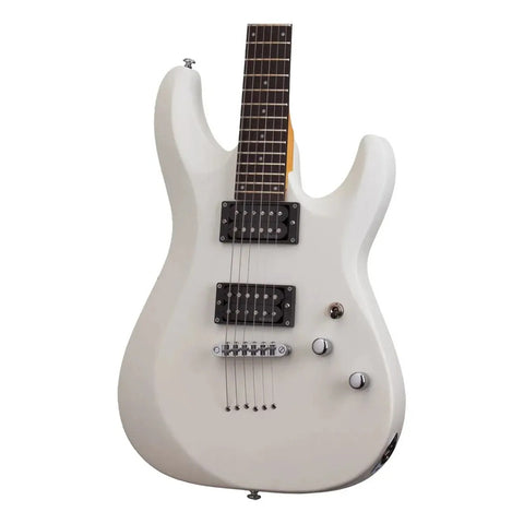 Guitarra Eléctrica Schecter De Tilo Satin White Satin Con Diapasón De Palo De Rosa