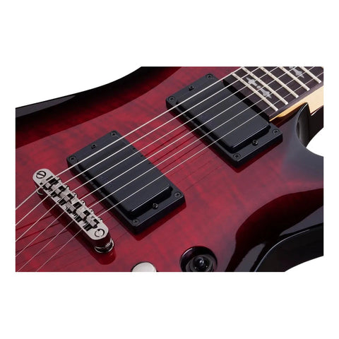Guitarra Eléctrica Schecter Demon Series De Tilo Crimson Red Burst Con Diapasón De Wengué