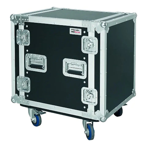 Estuche Rack Proel 19 Pulgadas 12u Con Ruedas Cables Y Accesorios Negro