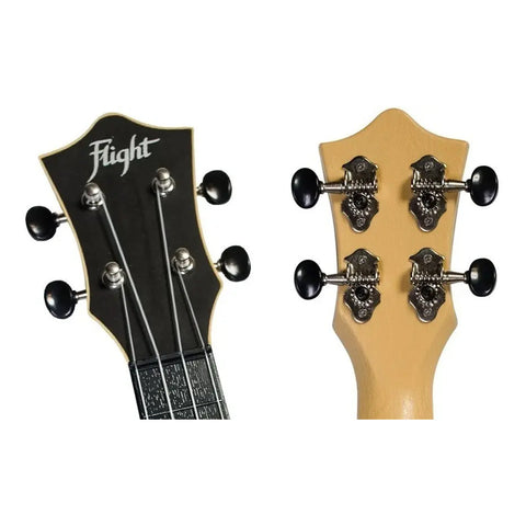 Ukulele Soprano Flight Tus35 Pack Con Funda Y Afinador Msi Negro