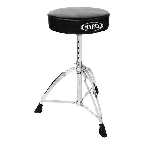 Banco De Batería Mapex T270a Negro Ajustable 3 Patas Cuero Sintético