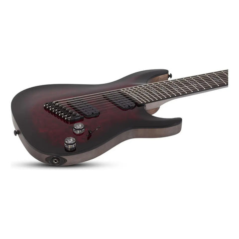 Guitarra 8 Cuerdas Schecter Omen Elite-8 Multiscale Black Cherry Burst Diestro Palo De Rosa