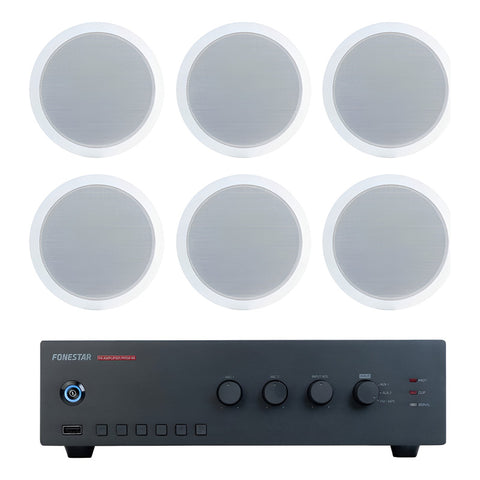 Sistema Amplificador Con 4 Bocinas Fonestar Pack Ahorro 150 Negro 60 W
