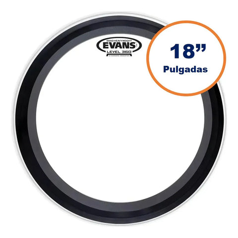 Evans Bd18emadhw Parche De Golpe Bombo 18 Pulgadas Batería Negro/blanco