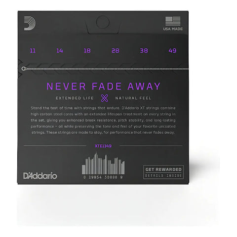 Encordado D'addario Xt .11 - .49 De Acero Niquelado Para Guitarra