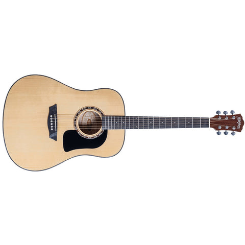 Guitarra Acústica Dreadnought Texana Washburn Ad5k Color Natural Orientación De La Mano Derecha