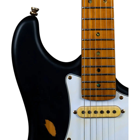 Jet Guitars Js-800 Relic Guitarra Eléctrica 6 Cuerdas Black Color Negro Material Del Diapasón Maple Tostado Orientación De La Mano Diestro Arce Tostado