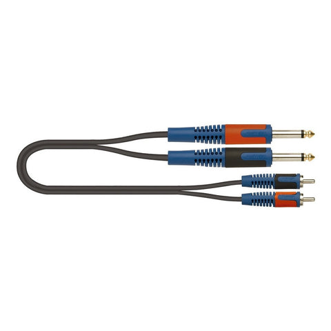 Cable 2 Jack Mono 6.3 2 Rca 1m Quiklok Rok Solid Rksa/130-1