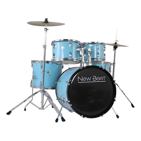 Batería New Beat 5 Pzas Fusion Bombo 20 Nb-ds405 Azul Cielo - Azul Claro