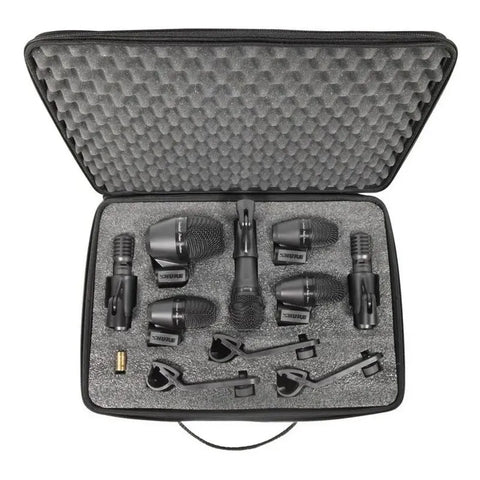 Micrófonos P/ Batería Shure Pgadrumkit7 Cables Y Estuche Color Negro