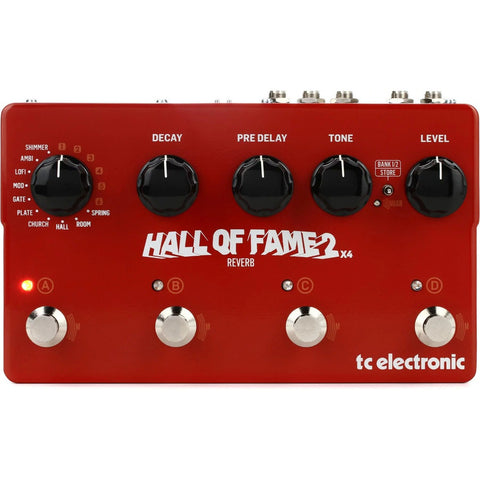 Pedal Para Guitarra Reverb Tc Electronic Hall Of Fame 2 X4 Rojo