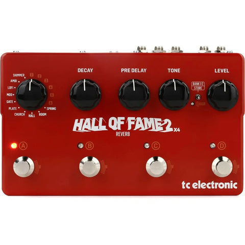 Pedal Para Guitarra Reverb Tc Electronic Hall Of Fame 2 X4 Rojo