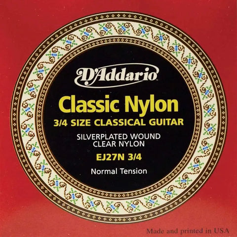 Juego Cuerdas Nylon P/guitarra Clásica Daddario Ej-27n 3/4