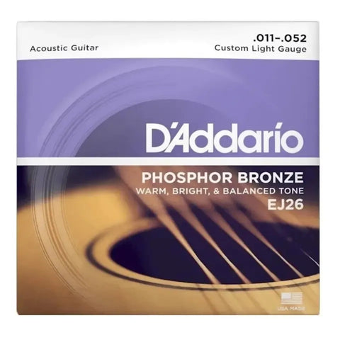 Cuerdas Daddario Ej26 Guitarra Acústica 11-52 Phosphor B