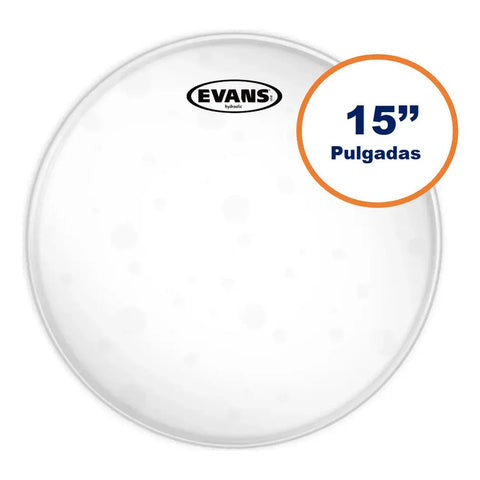 Evans Tt15hg Parche Golpe Tom 15 PuLG Hydraulic Glass Clear Plateado