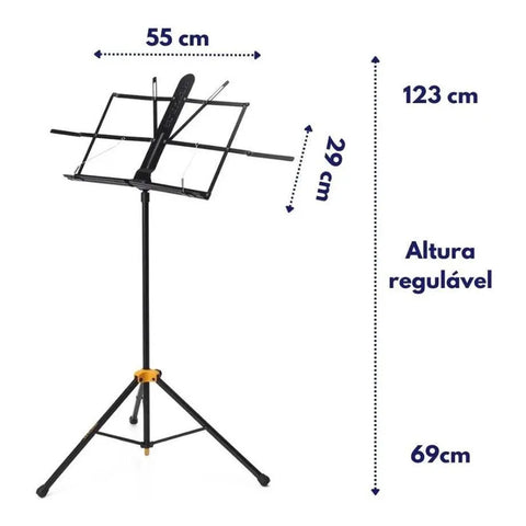 Atril Stand Base Soporte Hercules Para Partitura Bs-100b Prism Crush Black
