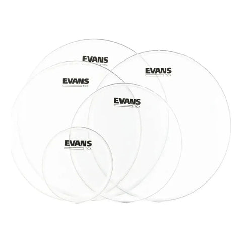Paquete Parches Tenor Pro 6, 10, 12, 13, 14 Evans Emtp-tcx Transparente