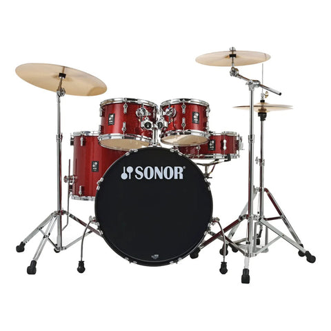 Bateria Sonor C/platillos 5 Pzas Aqx Stage Set Red Moon Rojo