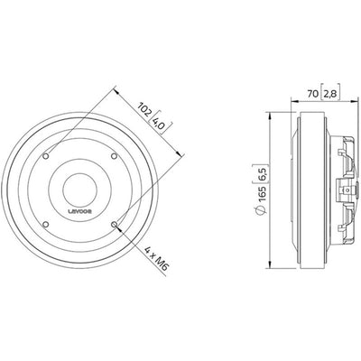 Driver De Compresión 1.4 Pulgadas 8 Ohms Lavoce Dn14.30t/8