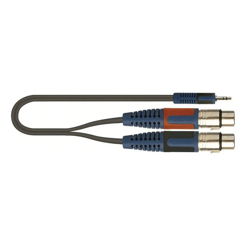 Cable De Audio Trs Macho A 2 Xlr Hembra Quiklok De 2 M