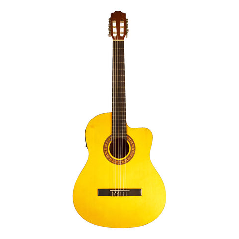 Guitarra Electroacustica Caja Clasica La Sevillana L-5ceq Amarillo