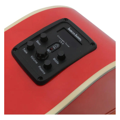 Washburn Ea10 Guitarra Electroacústica Roja Color Black Orientación De La Mano Diestro Rojo