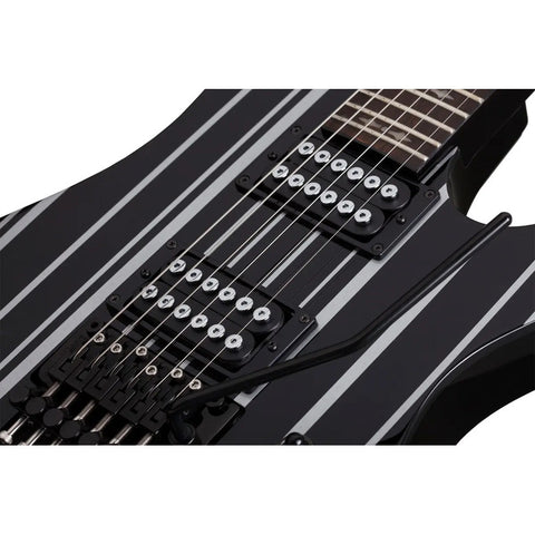 Guitarra Electrica Solida Schecter Synyster Standard Diestro Gloss Black With Silver Pin Stripes Ébano