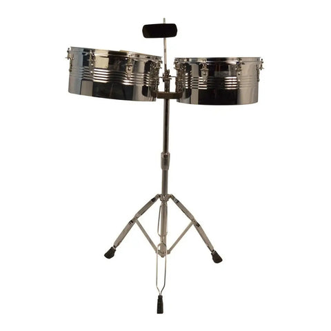 Timbales Latinos New Beat Lt-156cas 13 Y 14  Acero Cencerro Soporte