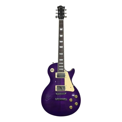 Guitarra Eléctrica Serie Unique Color Purpura Con Case Cosmo Diestro