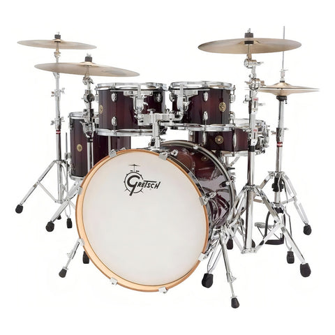 Batería Gretsch Catalina Maple 5 Cuerpos Bombo 22'' Cm1-e825 Color Deep Cherry Burst
