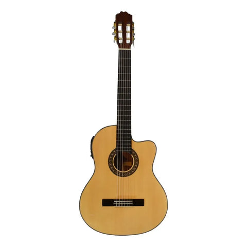 Guitarra Electroacústica Clásica La Sevillana Ns33ceq Caqui Cedro 3/4