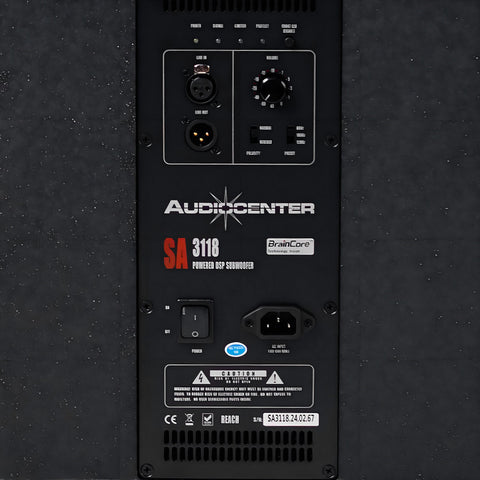 Bafle Subwoofer Activo 18 Pul 2000w Audiocenter Sa3118 Iii Color Negro