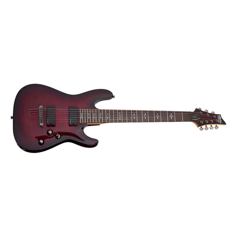 Guitarra 7 Cuerdas Schecter Demon-7 Crimson Red Burst Diestro Rojo Maple