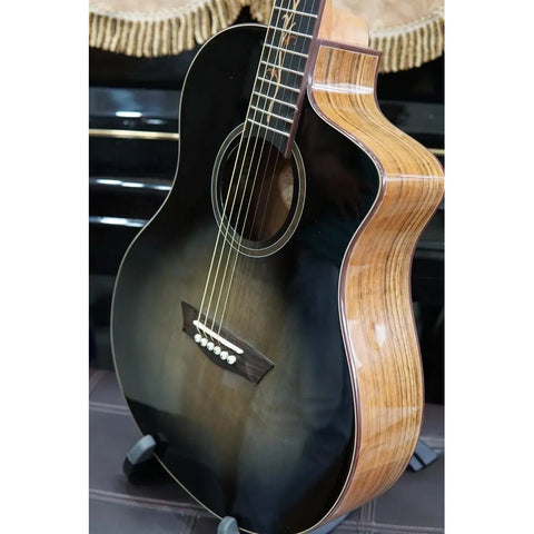 Guitarra Electroacústica Washburn Bella Tono Vite S9v Charcoal Burst Diestro Ébano