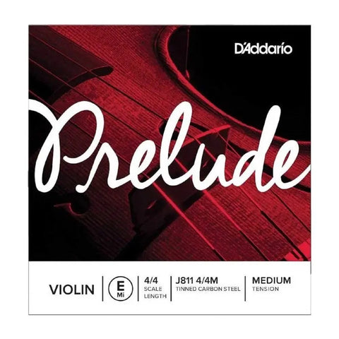 Cuerda Mi Para Violín D'addario Prelude J811 4/4 Acero Tensión Media