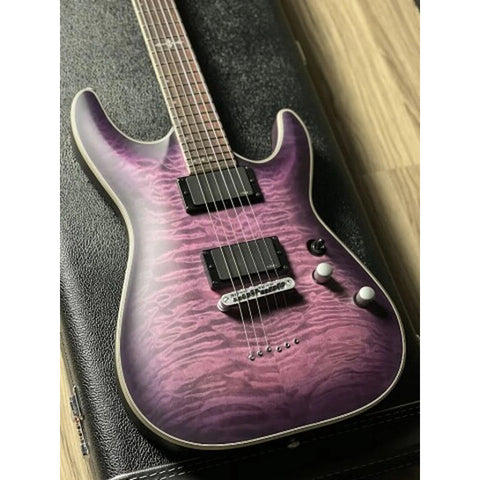 Guitarra Schecter C-1 Platinum Satin Purple Burst Diestro Lila Ébano