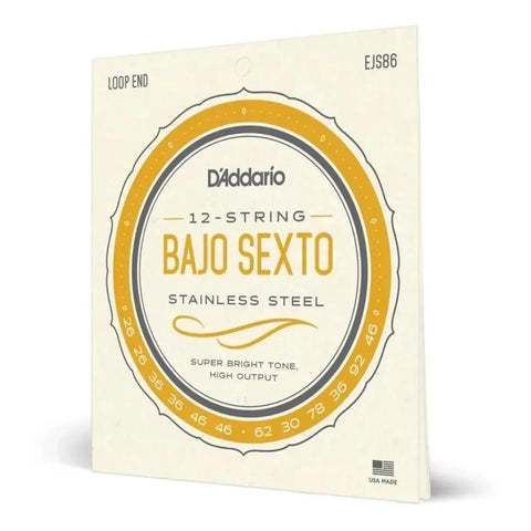 Juego De Cuerdas De Acero Para Bajo Sexto D'addario Ejs86