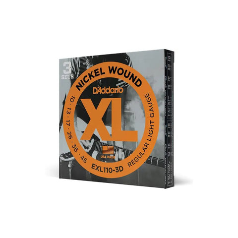 D'addario Cuerdas Guitarra Eléctrica 6 Cuerdas, Paquete 3